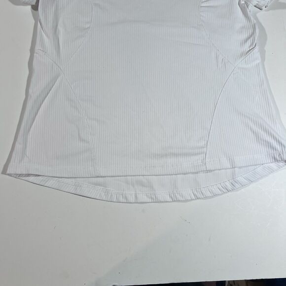 Spyder Active White Ribbed Athletic Short Sleeve T-Shirt Women's Size Medium - Picture 2 of 5